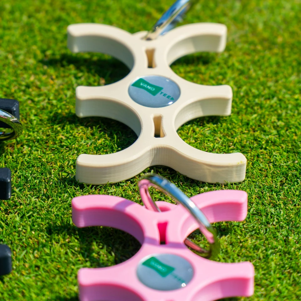 Porte balles de golf Rose et Beige